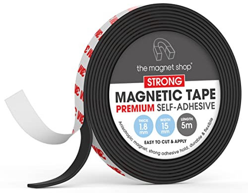 TMS - Cinta magnética autoadhesiva, rollo de tiras magnéticas adhesivas de 5 metros, para hacer imanes de nevera para manualidades, fácil de cortar y pegar, para el hogar, la oficina o bricolaje [15