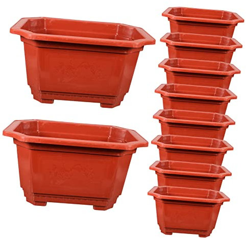 OFFSCH 10stücke Klassische Bonsai Töpfe Aus Dickem Kunststoff Für Garten Und Wohnung Für Sukkulenten Und Kleine Pflanzen Langlebige Blumenkübel