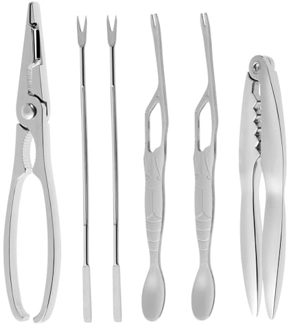 SHOWERORO Pinzas para Mariscos Utensilios para Comer Cangrejos Herramientas De Acero Inoxidable con Caja De Almacenamiento para Galletas De Langosta