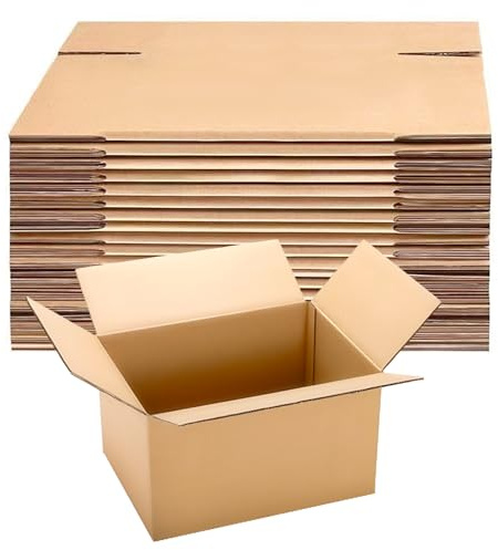 ZOFUN Lot de 30 cartons d'expédition pliables à 3 cannelures - 21 x 16 x 11 cm - Petites boîtes d'expédition rectangulaires multi-usages pour emballer des objets, des événements, des fêtes
