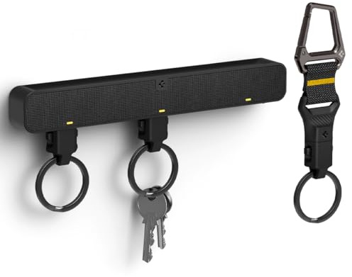 Spigen Life Portachiavi da Parete Magnetico, Moschettone Portachiavi da Muro - Nero