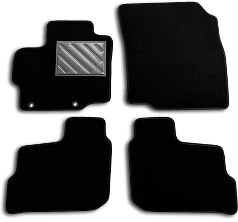 Fußmatten für Mitsubishi Space Star II 2013-2017, Space Star III 2017-2025, maßgeschneidert, rutschfest, verstärkte Gummi-Einstiegsleisten, Befestigungsknöpfe