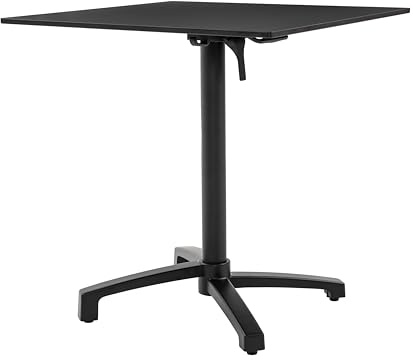 METRO Professional Tavolo Bistrot Pieghevole Aveiro, Acciaio con Stampa Effetto Legno, 60 x 70 cm, Rettangolare, Grigio Scuro e Nero
