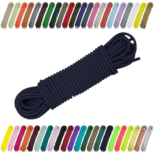 CARTONARE Gummisnöre 2mm 3mm Elastiskt garn för syning, hantverk & utomhus – Rundgummi, expandersnöre, gummiband (919) Marinblå, 3 mm x 10 m
