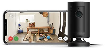 Ring Indoor Cam (1st Gen) by Amazon | Compact plug-in HD Indoor Security Camera with Two-Way Talk, Wifi, Works with Alexa | alternative to CCTV system | 30-day free trial of Ring Protect