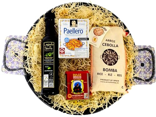 Iberica Paella Cooking Kit incl. Paella Pan, Bomba Rice and spices - suitable for Induction and electric hobs