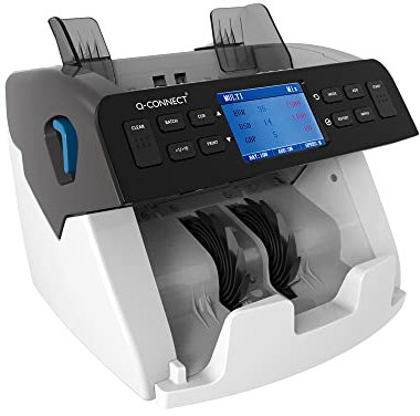 Q-Connect, Detector y Contador de Billetes Falsos, Sensor doble cis, Verificador de Billetes Actualización Divisas, Hasta 1500 Billetes por Minuto. Conexión USB, Tarjeta SD