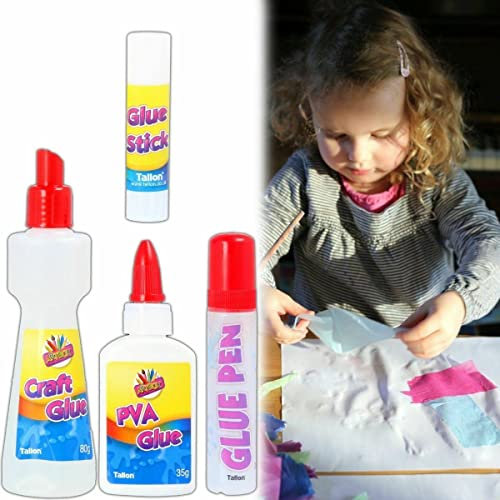 4PCs Creative Activity Craft Glue Set Non-Toxic PVA Clear Glue Premium Adhesive PVA Glue for Crafting Kids Arts and Crafts for Kids Paper Glue
