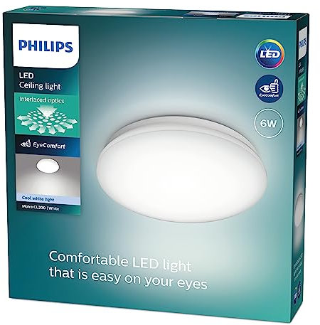 Philips Moire, plafonnier LED rond, 6W, Blanc froid 4000K, Blanc