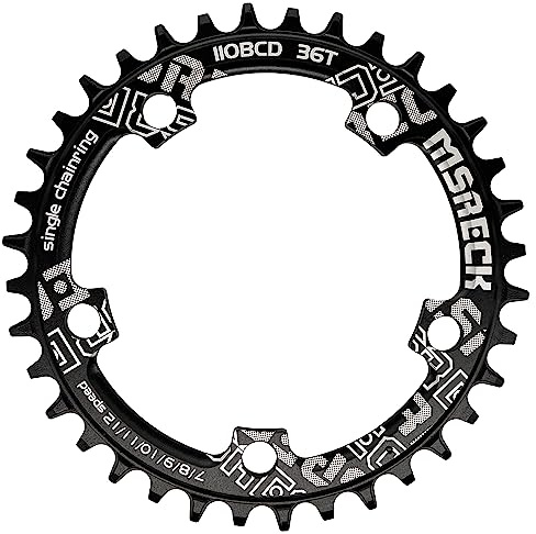 MSRECK 110 BCD Narrow Wide Chainring 36T 38T 40T 42T 44T 46T 48T 50T 52T for 7 to 12 Speed Road Bike (Black Round, 40T)