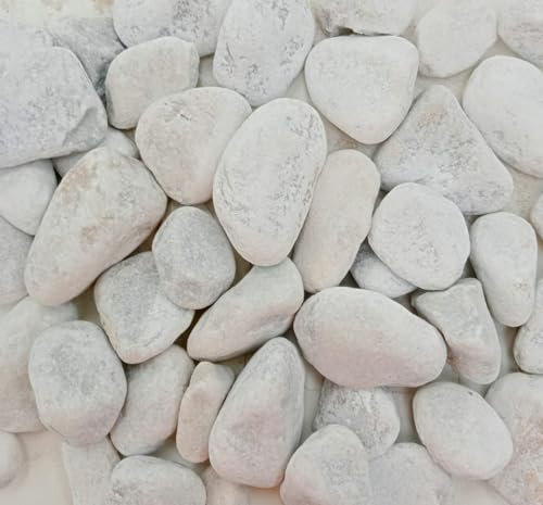 BERNARDELLI - Ciottoli Bianco Marmo Carrara (40/60 mm) per arredo di esterni, vasi e fiorere - Sacco da 25 kg