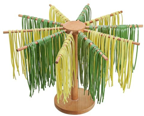 TMRBBesty Nudeltrockner,Pastatrockner,Nudelständer,Holz Abmontierbar mit 10 Sprossen für bis zu 2kg Nudeln,nudelständer zum trocknen