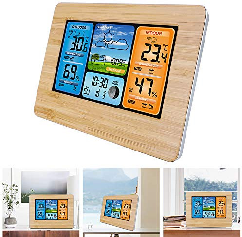 Stazione meteorologica - Termometro Stazioni meteorologiche da esterno Termometro digitale da interno wireless con sensore, display LCD a colori (pornografico)