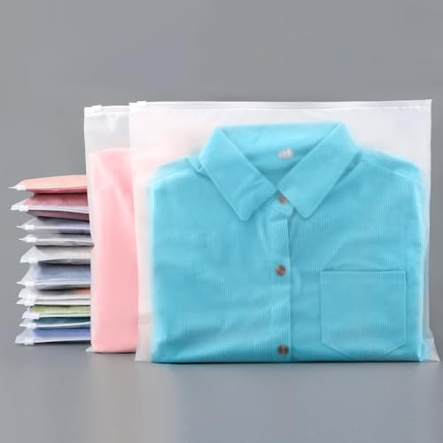 Svaldo Sac de Rangement pour Vetement, 25 Pièces 40 * 35cm Pochette Plastique Zippée, Sac Hermétique Vetement, Pochette Etanche Voyage pour Chaussures, Manteau (Sans Trous de Ventilation)