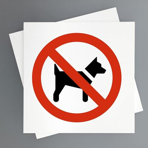 Cartel Prohibido Perros Pack 2ud de 19x19 cm Normativa No se Permite el Paso de Perros (Prohibido perros)