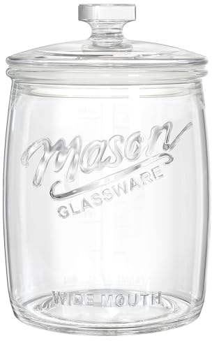 Absovetu Glass Cookie Jars with Lids 3.5 Litre - Large Glass Sweet Jars Mason Jars with Lids for Biscuit Cereal Flour Pasta Coffee Beans Laundry Pods Storage Container (1)