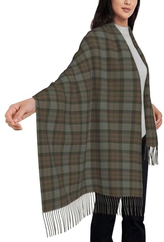 peiyeety Bufanda escocesa Fraser Outlander del clan Scotstee para mujer, chal de pashmina con tacto de cachemira suave, acogedor y ligero, ideal para uso diario y festivo.