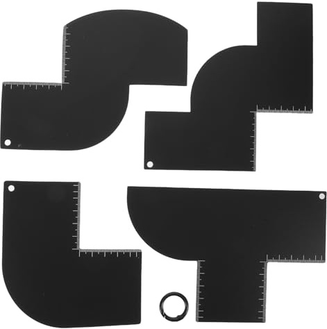 Angoily Guide per Modellar Barba Strumenti per Attaccatura dei Capelli Contorno dei Bordi Kit Riutilizzabile per Progettazione della Barba Misurazione dei Capelli