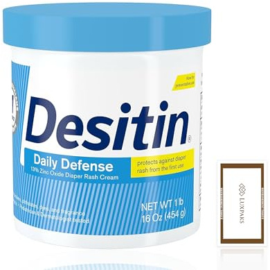 Baby Care Set: Desitn Daily Defense Cream 473.6 g + LUXPAKS Wipe | Daily Defense Diaper Rash Cream, 473.6 g, Baby Care Essential, LUXPAKS Cleansing Wipe Included
