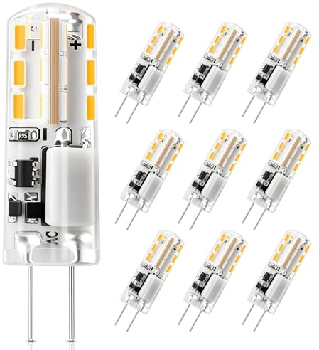 AIMEOKO G4 LED Lampe Warmweiß 12V 2W 2700K Nicht Dimmbar 200 Lumen 10 Stück