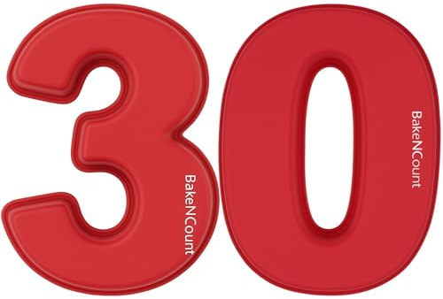 BakeNCount Silikon Zahlen Backform Set (2er-Set) – Zahlenkuchen-Formen für Geburtstag & Jubiläum – BPA-frei, backofenfest, spülmaschinenfest – Number Cake (Zahl 30)