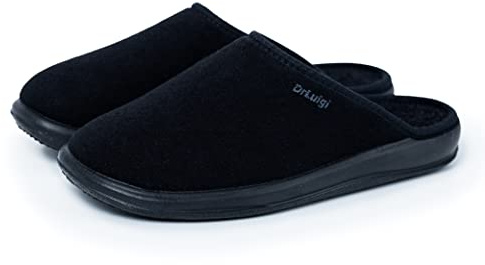 DrLuigi Scarpe mediche da donna – Schiuma di memoria interna esterna cotone italiano – Extra leggere – Made in EU (Nero, 40)