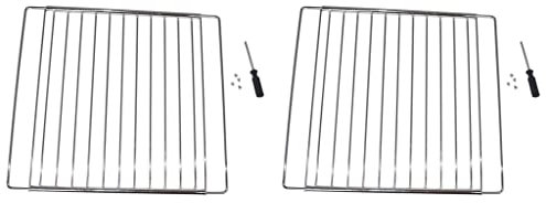 Yourspares Ufixt Universal Extendable Oven Shelves | Adjustable Grill Rack Grids | 2 Pack 350mm-560mm Width x 320mm Depth | compatible with Moffat Morphy Richards