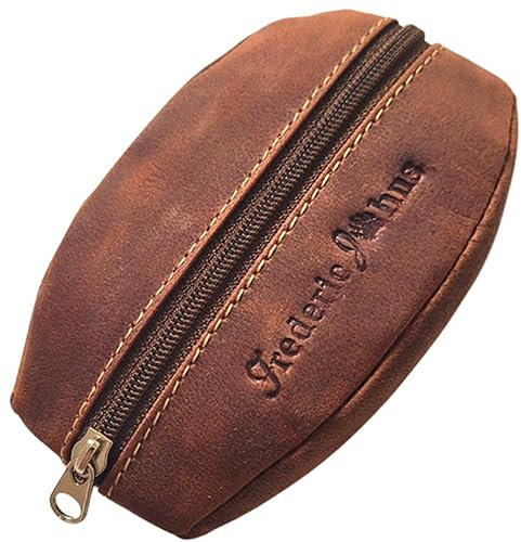 Frédéric&Johns ® - Porte-Monnaie Homme - Grain de café - Cuir épais Souple résistant - pour Poches Pantalon ou Veste (Brun)