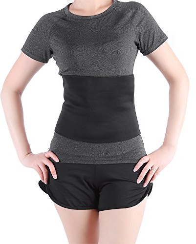 Brrnoo Bauchweggürtel Abnehmen Gürtel, Taille Training Gürtel, Sauna Fitness Schweißgürtel Bauch Fett Weg gürtel für Damen und Herren zum Schwitzen, Krafttraining und zur Rückenstabilisierung(L)