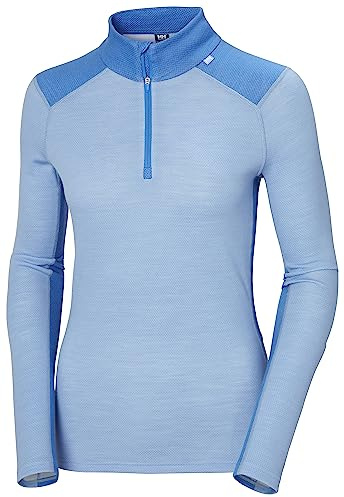 Helly Hansen Damen W Lifa Merino Midw 1/2 Zip, Hellblau, M