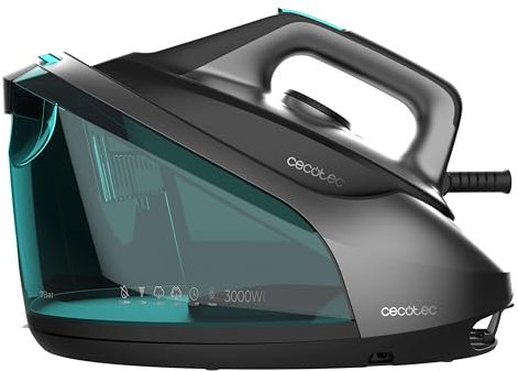 Cecotec Centro de Planchado Horizontal IronHero 3000 Station. 3000W, 7 Bares, Suela Cerámica Ultradeslizante, Golpe de Vapor 400 g/min, 140 g/min de Vapor continuo, Antigoteo y Autolimpieza