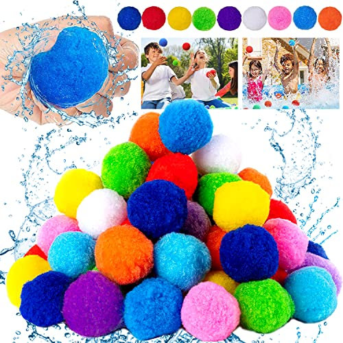 MEISHANG Softball Wasserbomben, 45 Stück Wiederverwendbar, Splash Wasserbälle, Wasserbomben Kinder Set, Splash Bälle für Kinder & Erwachsene Wasserspaß