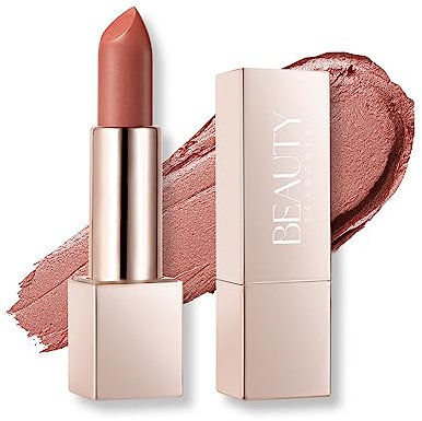 Barras de labios con Brillo Metálico Maquillaje Labial para Mujer Lápices Labiales Mate Terciopelo Hidratante No-Stick Cup Lip Makeup, Larga Duración Brillo Labial Resistente al Agua (Champagne Pink)
