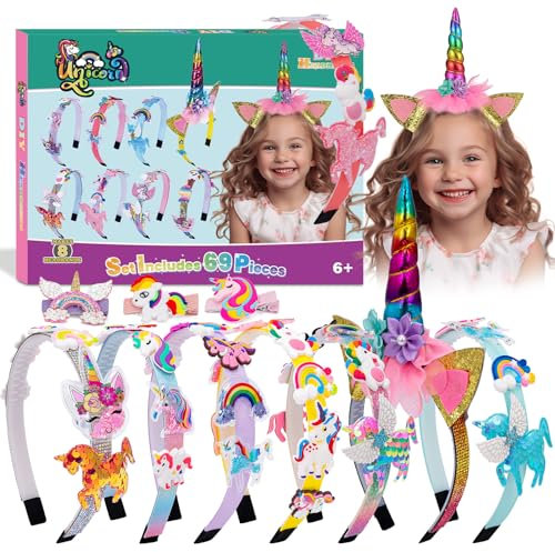 Cadeau Fille 4 5 6 7 8 9 10 11 12 Ans, Kit de Fabrication de Bandeaux pour Filles Jeux Fille 4 5 6 7 8 9 Ans Jouet Enfant 3-11 Ans Fille Activites Manuelles pour Enfants