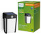 Philips Shroud, Applique murale solaire d'extérieur, 2,3 W, 2700 K, noire, verre opaque, détecteur de mouvement, IP44 résistante aux intempéries
