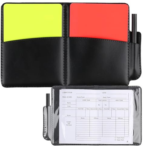 Fußball-Schiedsrichter-Set aus Pappe, Schiedsrichter-Set aus Pappe mit Sport-Fußball-Schiedsrichterkarten, Fußball-Sport-Schiedsrichter-Notizbuch, gelbe und rote Karten für Sport-Fußballspiele