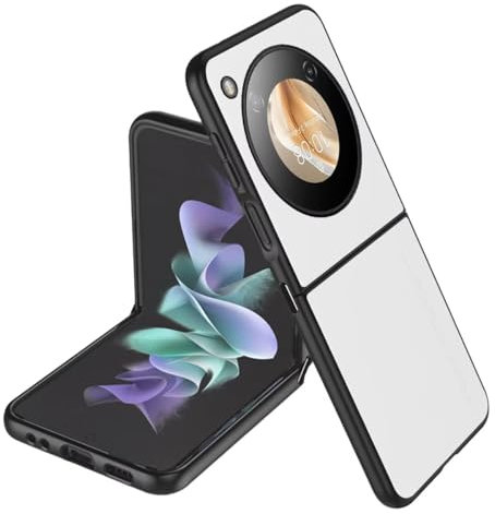 EASSGU Coque de Téléphone pour Nubia Flip 5G (6.9 inches), Etui en Cuir de Style Business - Blanc