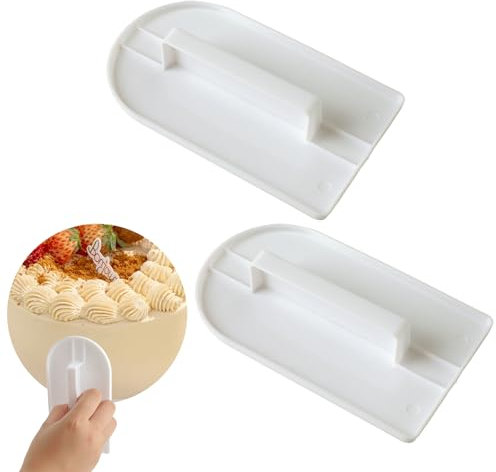 Herramienta de Espátula para Pastel Suave,2 Piezas Raspador para Tartas de Pasteles Espátula de pastelería para Tartas, Fondant,Azúcar, Mousse Cream