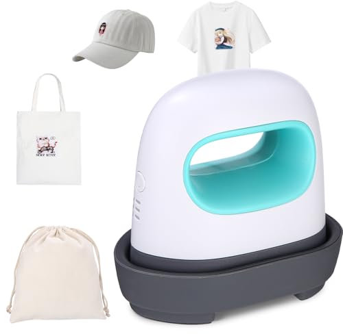 Mini Wärmepresse Grün Plottermaschine Transferpresse mit Isolierter Sicherheitsbasis Bügelpresse für T-Shirts Schuhe DIY Kleine HTV-Vinylprojekte (Grün)