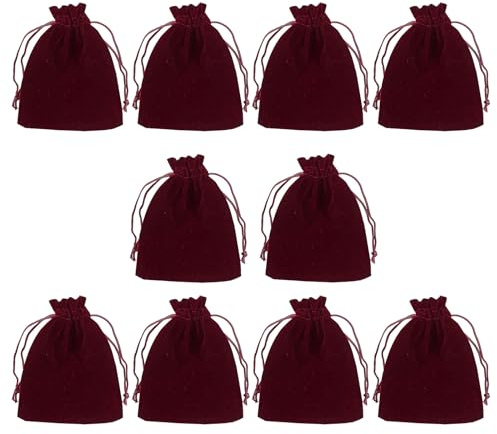 GAOSHA 10 sacchetti per dadi piccoli, in velluto, riutilizzabili, morbidi, con coulisse, per caramelle e matrimoni