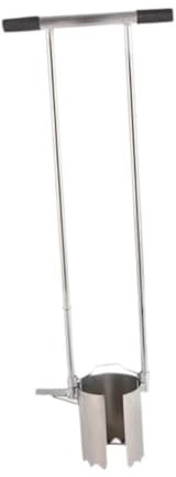 LOVIVER Plantador de bulbos de Mango Largo, muestreador de Suelo de Acero Inoxidable, Herramienta de jardinería, trasplantador Manual de plántulas para, Diámetro del Agujero
