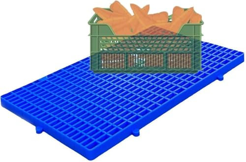 Vassoio in plastica leggera ad alta capacità di carico, soluzione di stoccaggio in polietilene alto 3 cm, per uso interno/esterno, ideale per drenaggio, piscina, doccia e tappetini per piastrelle (blu