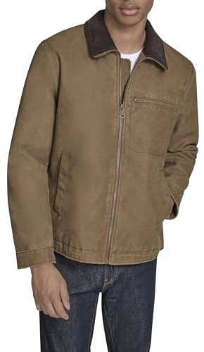 Levi's Men's Cotton Depot Jacket with Corduroy Collar, Worker Brown Wax Look, XX-Large