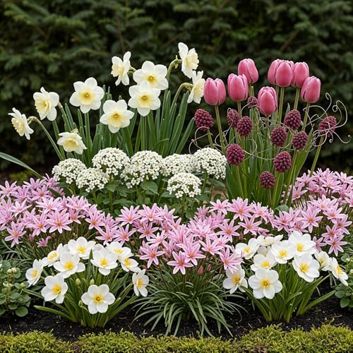 Blomsterlökar - Bulb Garden Pink mix - Diverse sorter - Rosa - 125 stycken - 20-50cm - Ø5cm - Trädgårdsväxt - Flerdeal