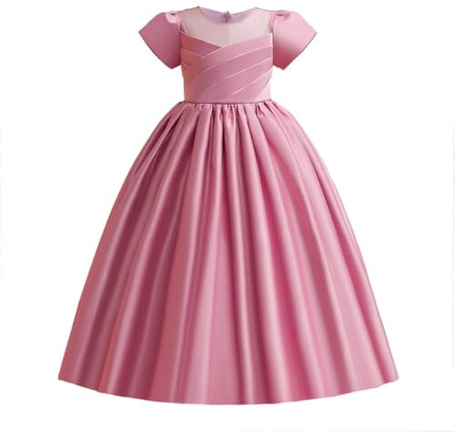 Lito Angels Vestito Damigella Abito da Festa Cerimonia Natale Elegante per Bambina Taglia 11-12 Anni, Rosa Antico