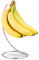 Relaxdays Bananenhalter mit rundem Standfuß, Bananenhaken, Obstaufbewahrung, Bananen, Trauben, verchromtes Eisen, silber
