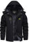 KEFITEVD Giacca Invernale Uomo Giacca da Lavoro Foderata Calda Giacca Softshell Impermeabile Traspirante Giacca da Sci Invernale Pile Anorak Nero M
