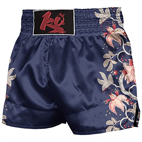 Men Red Flower Cane Vine Training Muay Thai Shorts MMA Sport Kick Boxing Martial Training Costume