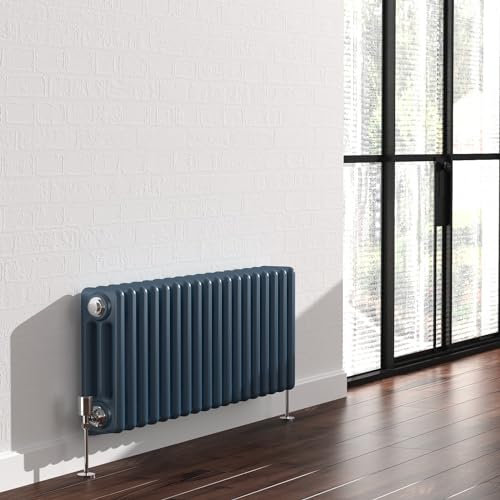 Heilmetz Anthracite Radiators Horizontal Triple, 600x830mm Traditional Column Radiator Central Heating Radiator Cast Iron Style 3 Column Radiators