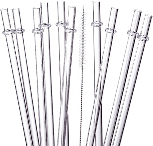 24 Pack, HIGHLY Transparent Reusable Plastic Straws with 4 Cleaning Brushes, 10.5 in Long Drinking Straws, Clear Replacement Straw for 16 24 30 32 OZ Tumblers, Cups, Jars, YETI, Starbucks - BPA FREE